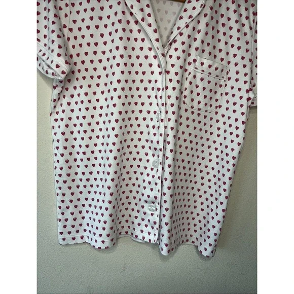 Roller Rabbit Women's Heart Shaped Pajama Top Size S Preppy Pima Cotton - Picture 8 of 9